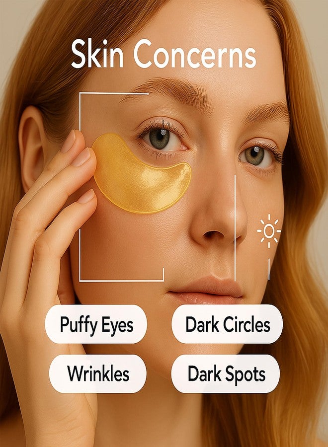 MAVENI 24K Gold Eye Mask-Under Eye Patches for Dark Circles-60 Pcs for Puffy Eyes,Anti-Aging,Bags & Wrinkles,Boost Lift & Firm the Look of the Eye Area,Hydrating, Anti-Wrinkle & Cooling - Image 3